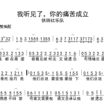 付费图片-我听见了你的痛苦成立简谱-供销社乐队-B调数字简谱